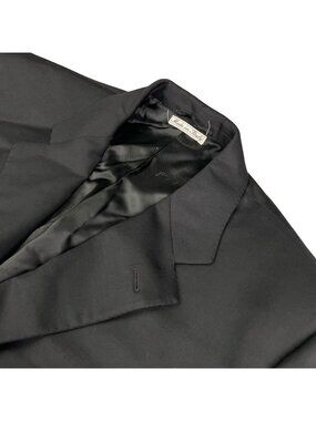 Belvest Men's 100% Wool 3-Button Blazer Black • Italy • 44L US